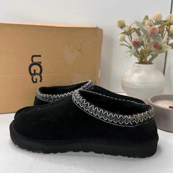 UGG Tasmen Slip-On Suede Wool Lined Slippers Black Women's 11 Comfort Casual - Picture 7 of 10
